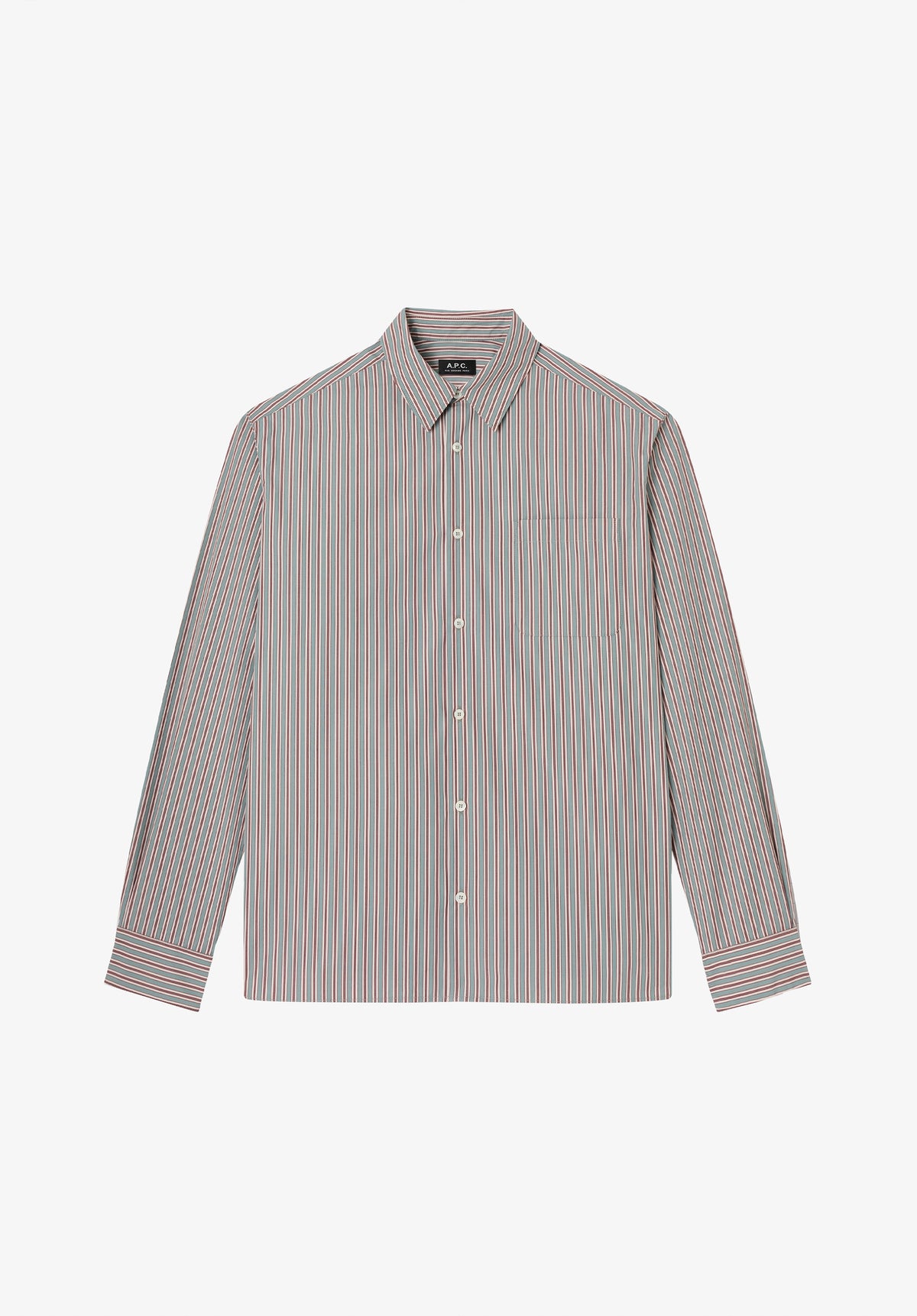 Loose-fit almond green striped shirt