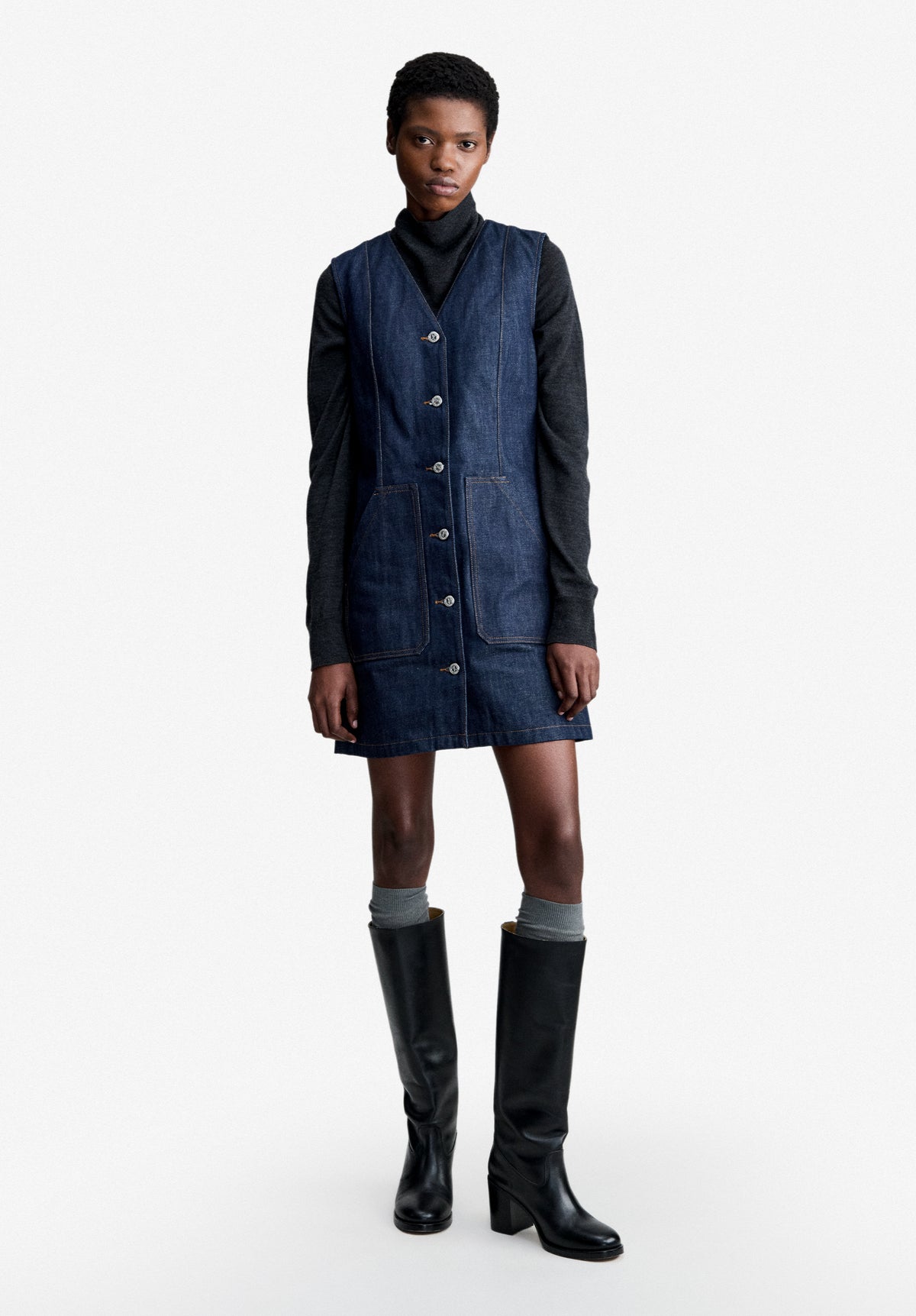 Dress in raw Japanese denim - 1