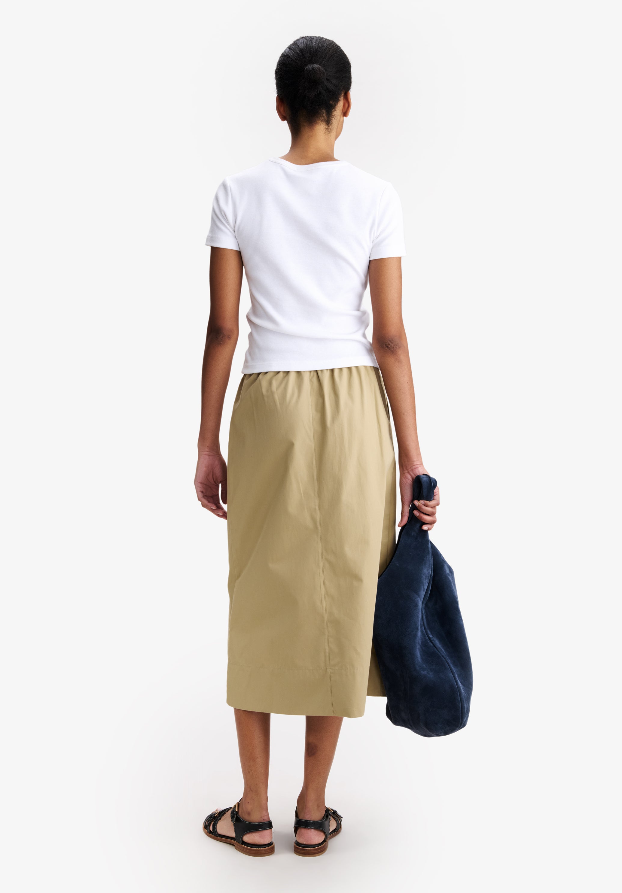 Long beige organic cotton skirt - 2