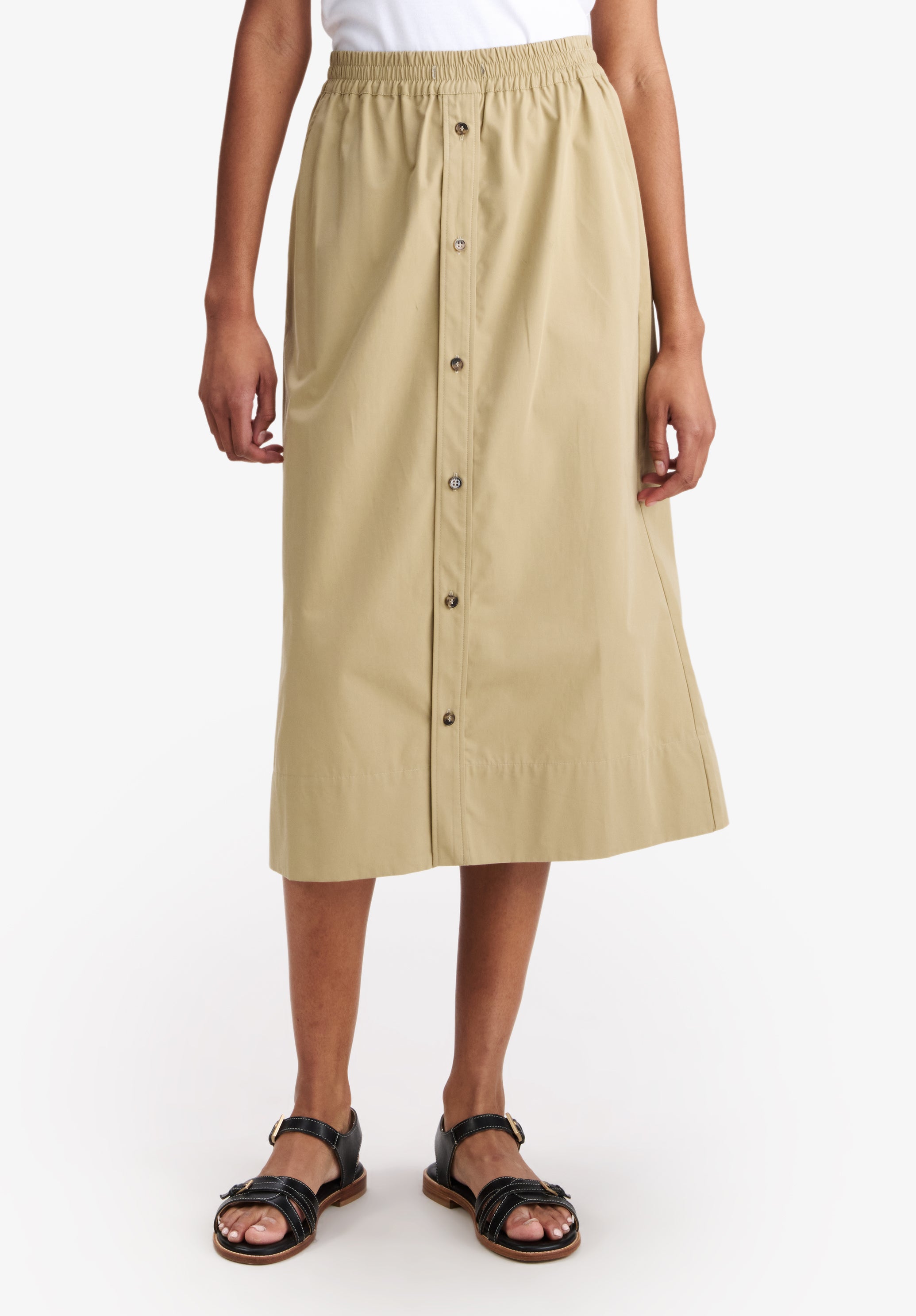 Long beige organic cotton skirt - 3