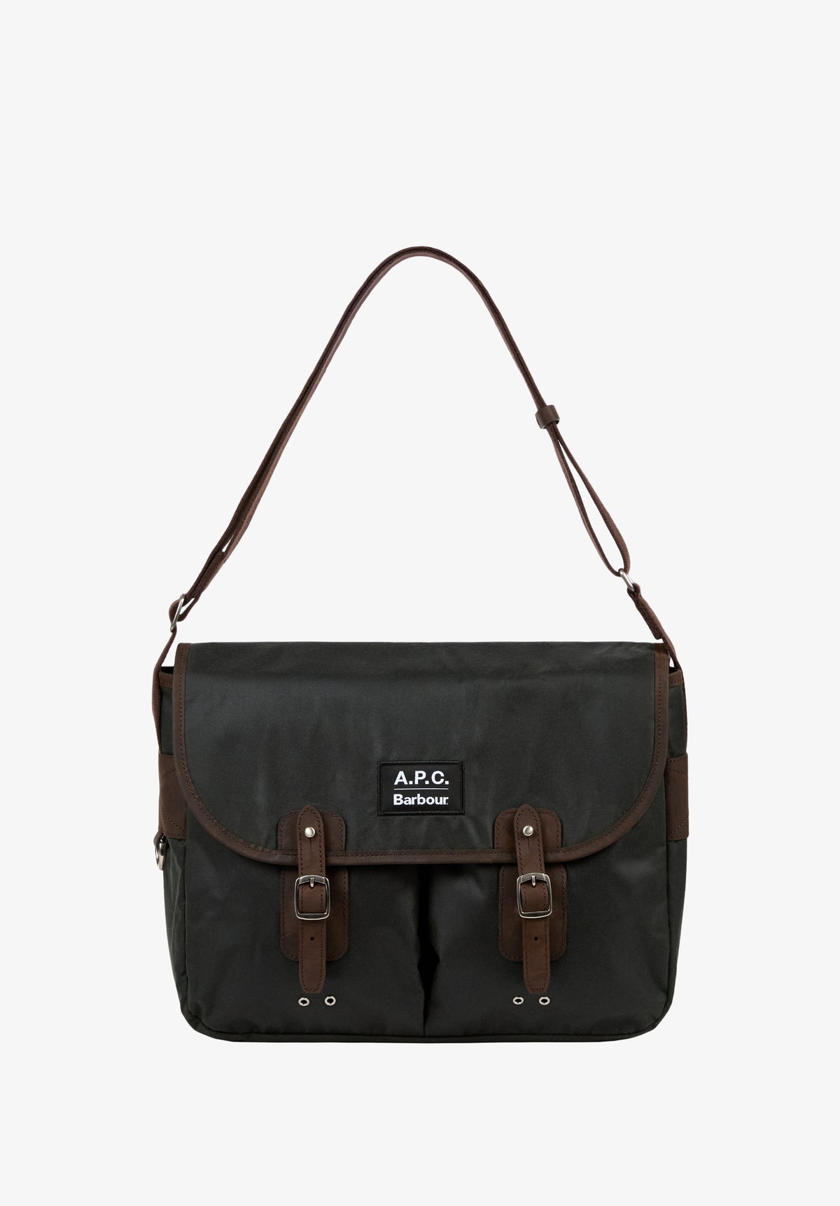 Besace en coton ciré A.P.C X Barbour