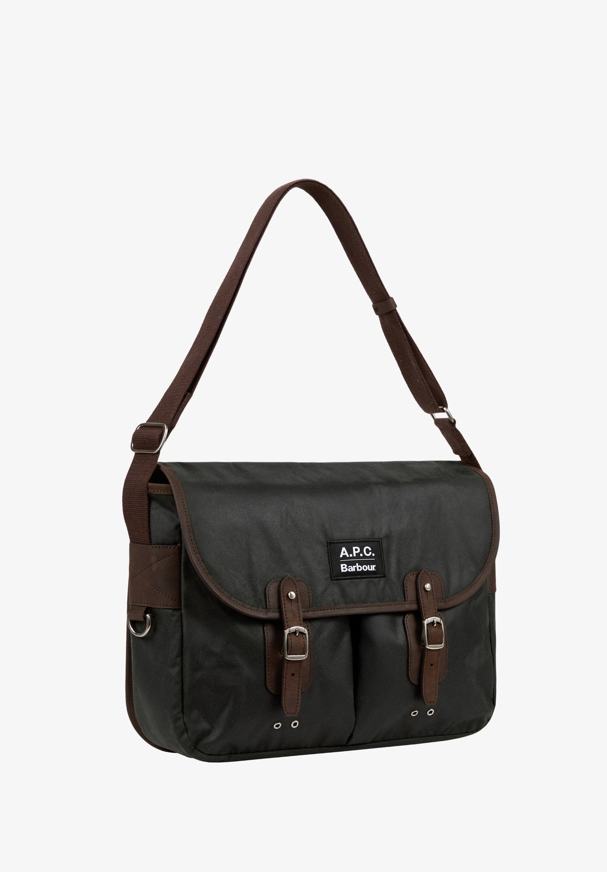 Besace en coton ciré A.P.C X Barbour