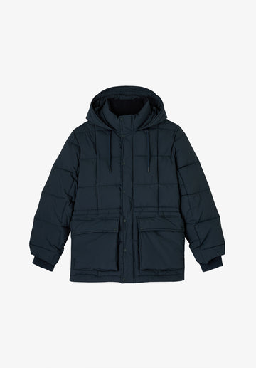 Wasserabweisende marineblaue Daunenjacke