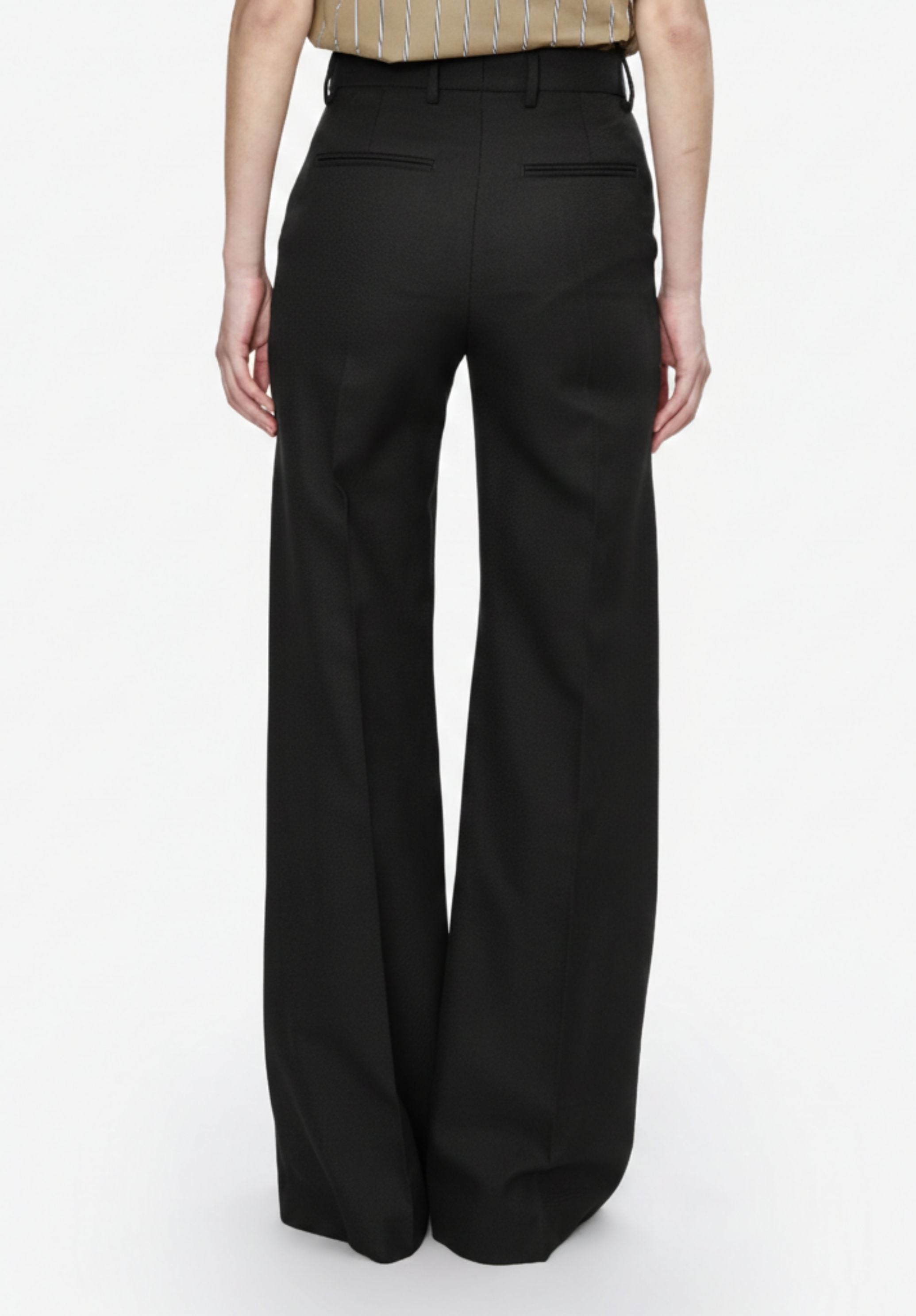 パンツ A.P.C. Black Wool Wide Straight Slacks Summer sale pants & jeans women | A.P.C.
