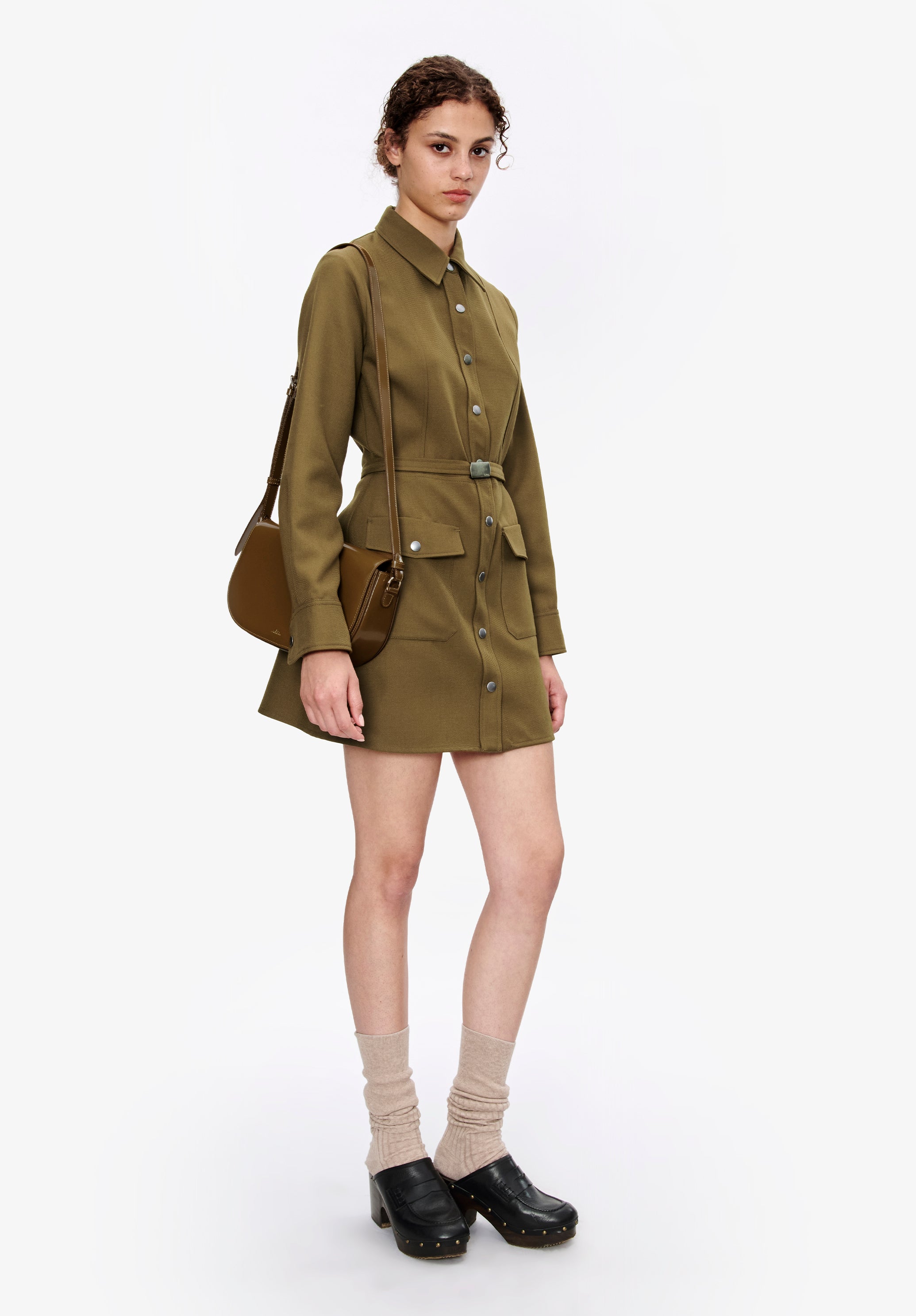 Belted shirt-dress - 1