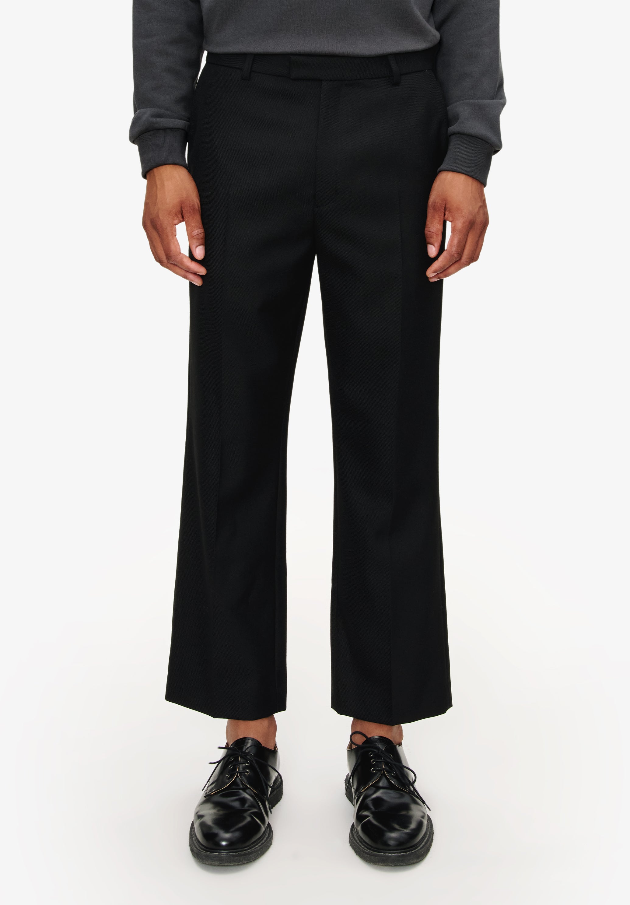 パンツ A.P.C. Black Wool Wide Straight Slacks Straight, wide-leg trousers with permanent crease | A.P.C.