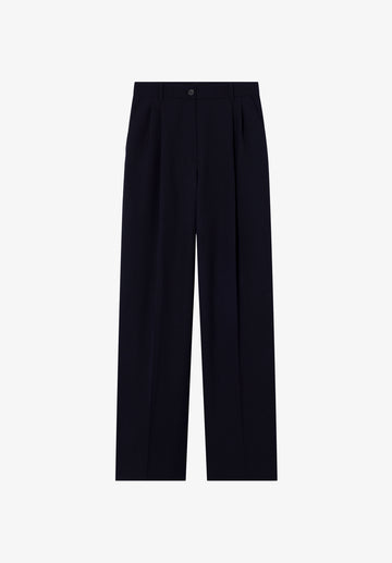 Loose navy blue trousers