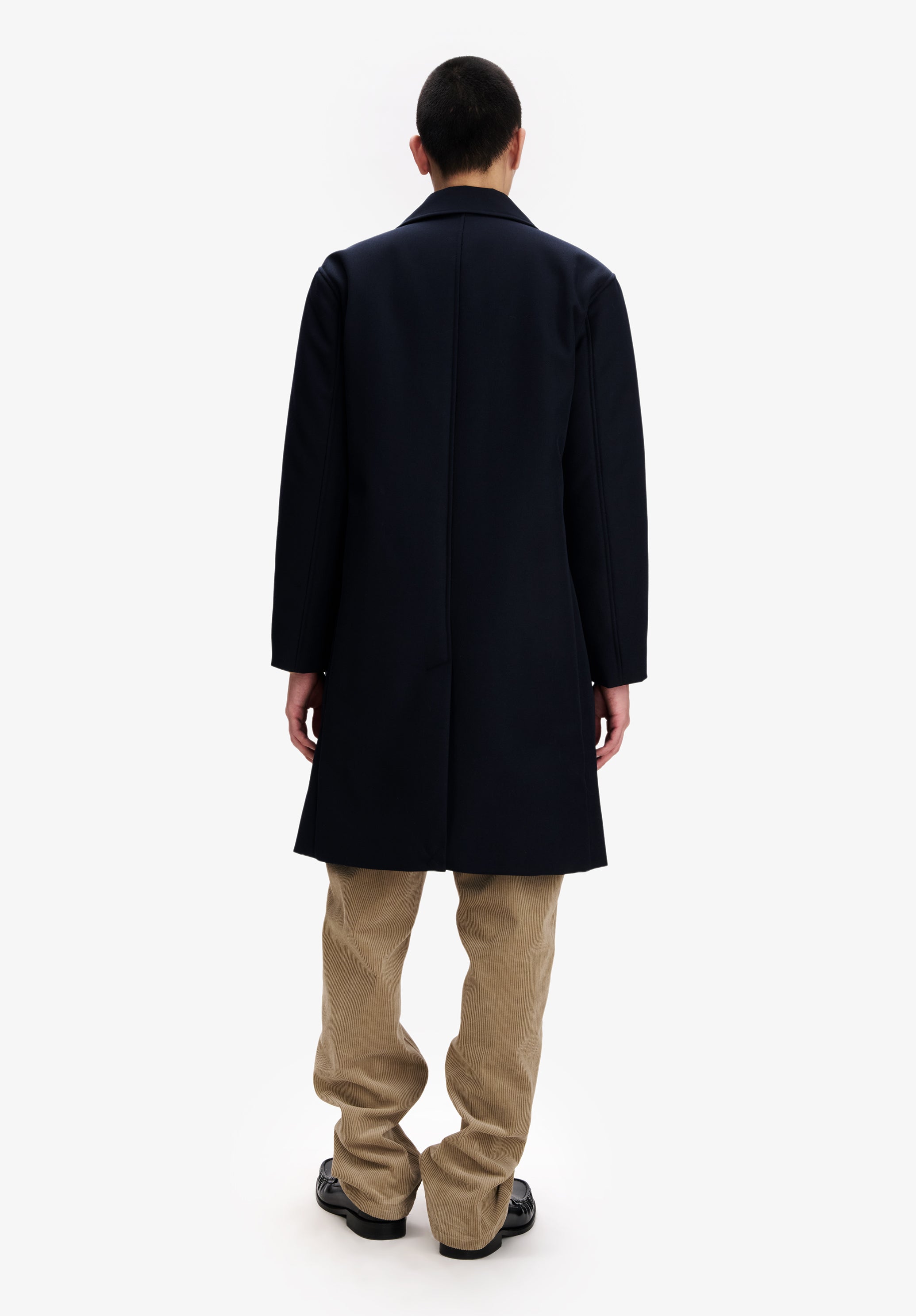 Navy blue water-repellent wool mac - 2