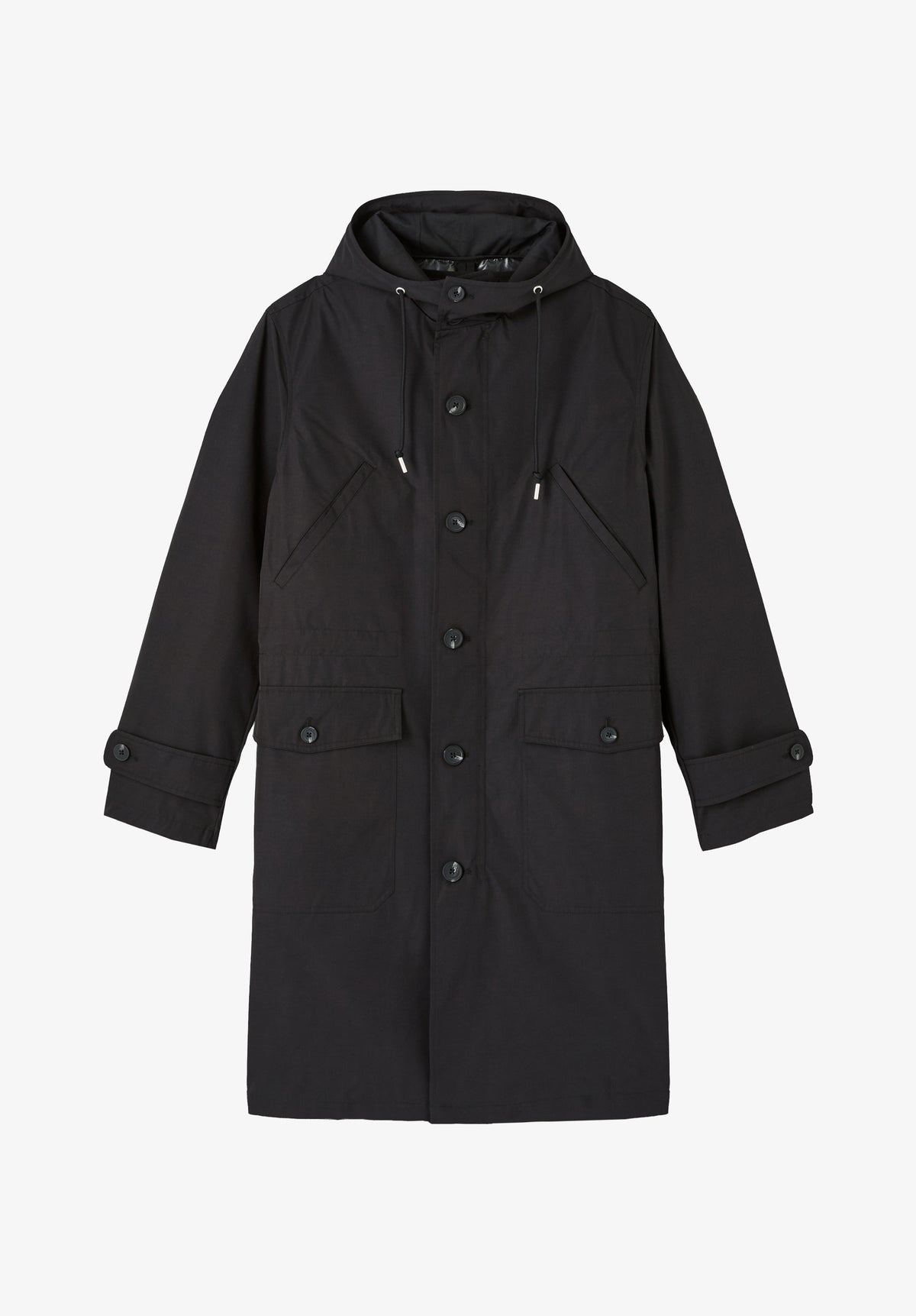 Black water-repellent parka