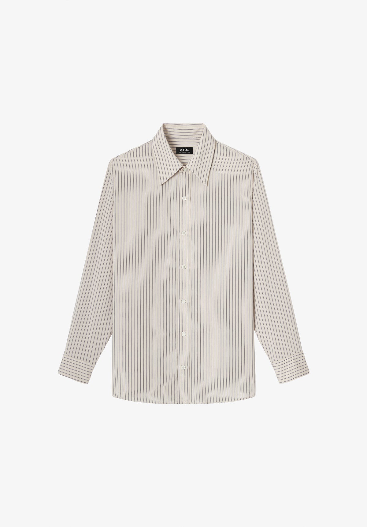 Flowing ecru striped shirt