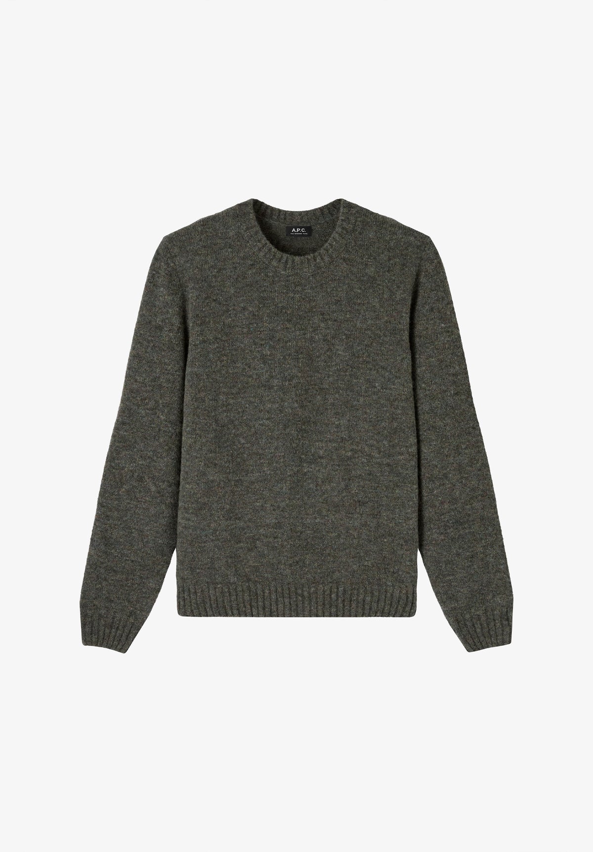 Loose-fit heather khaki and brick red sweater