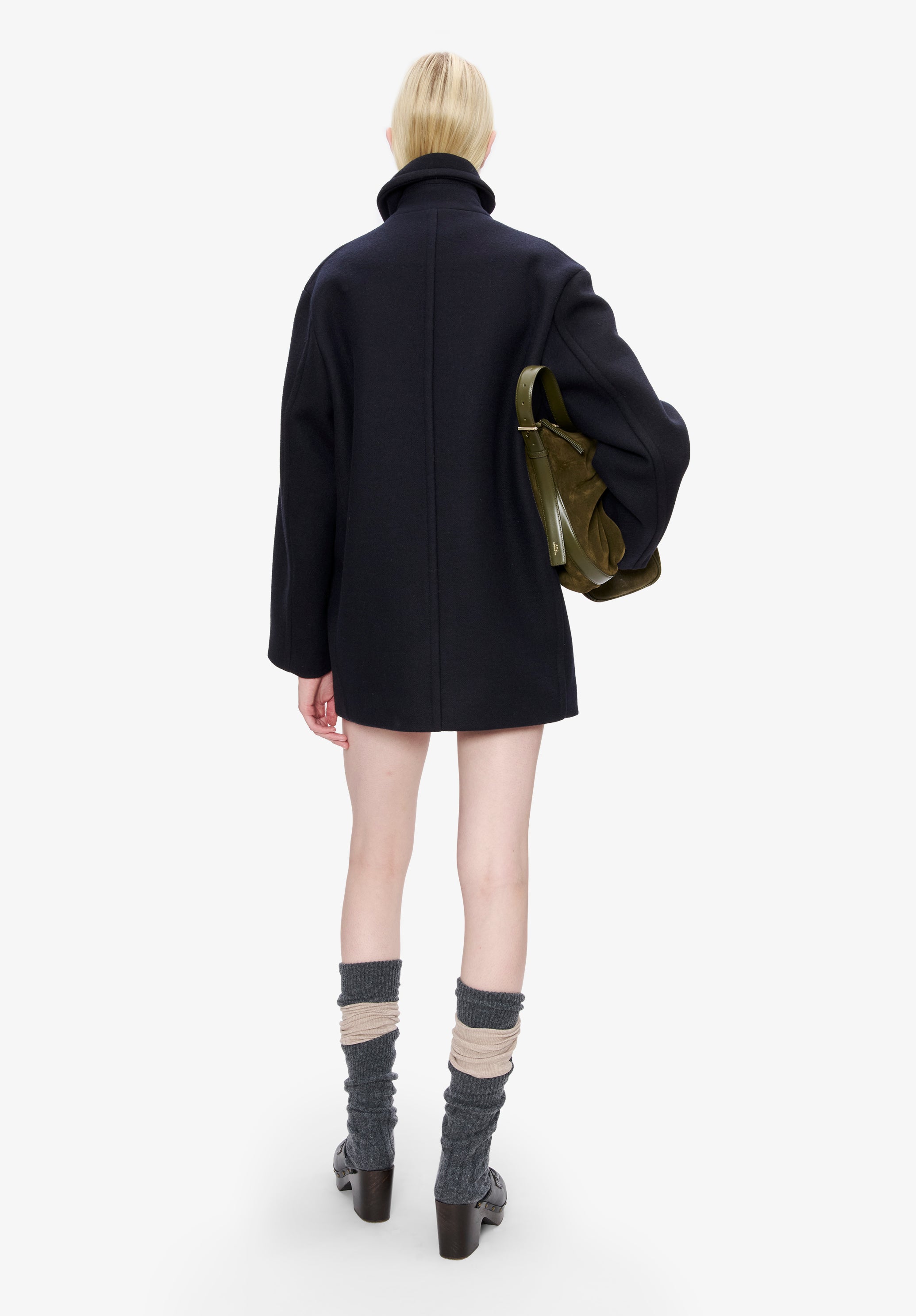 Recycled wool pea coat