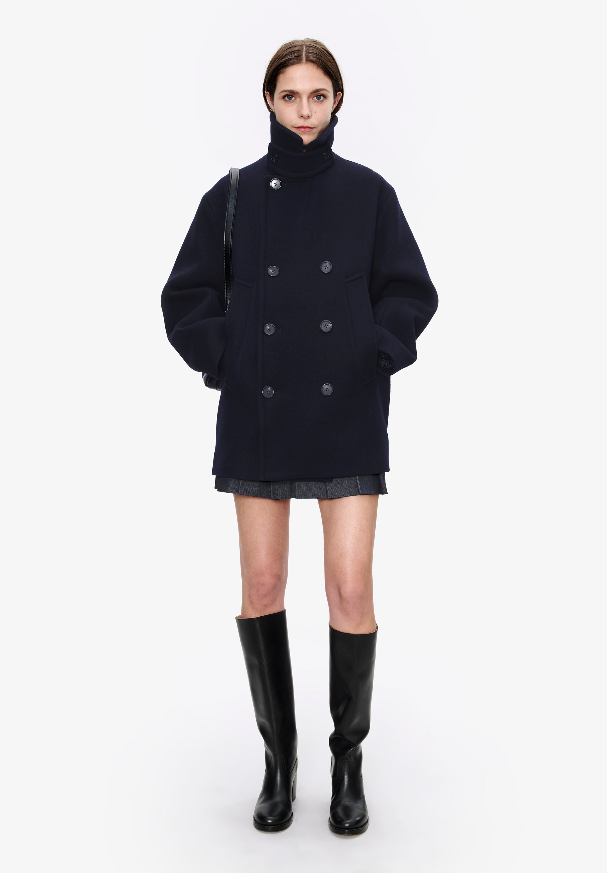 Recycled wool pea coat - 4