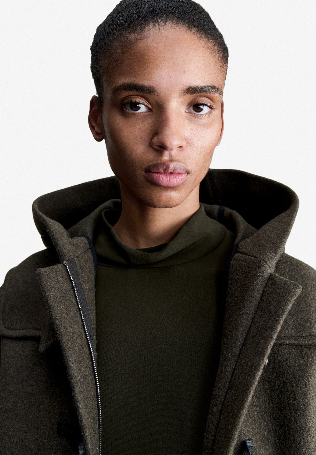 Khaki recycled wool duffle coat - 5
