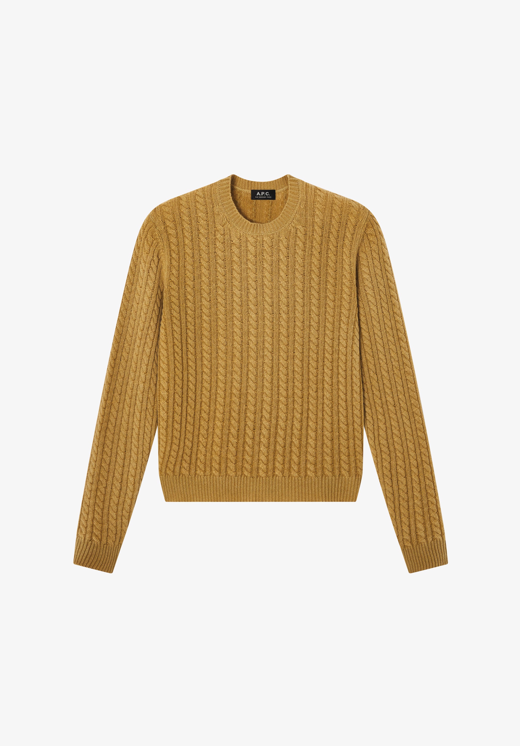 Tobacco brown cable-knit sweater - 0