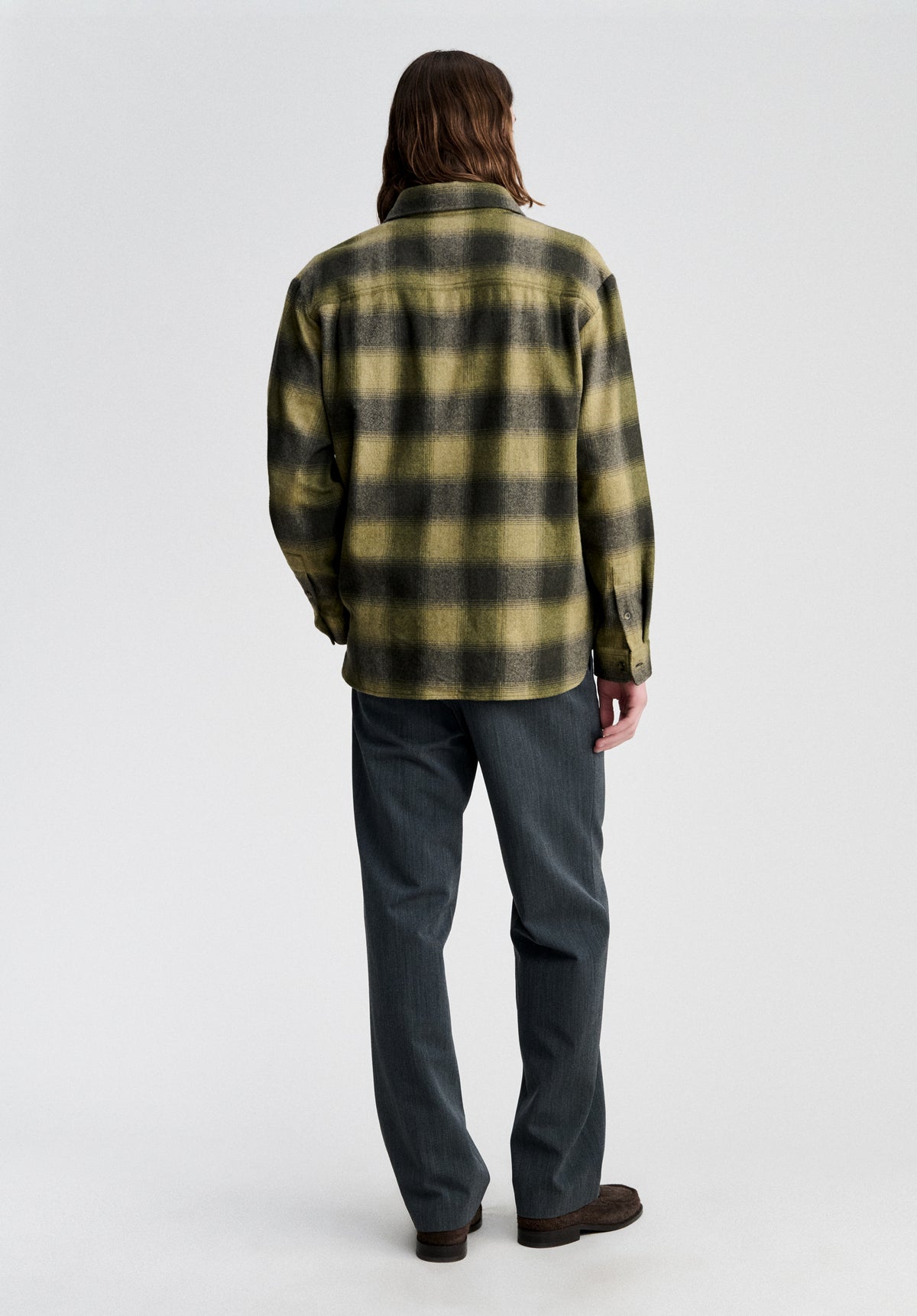 Khaki checked overshirt