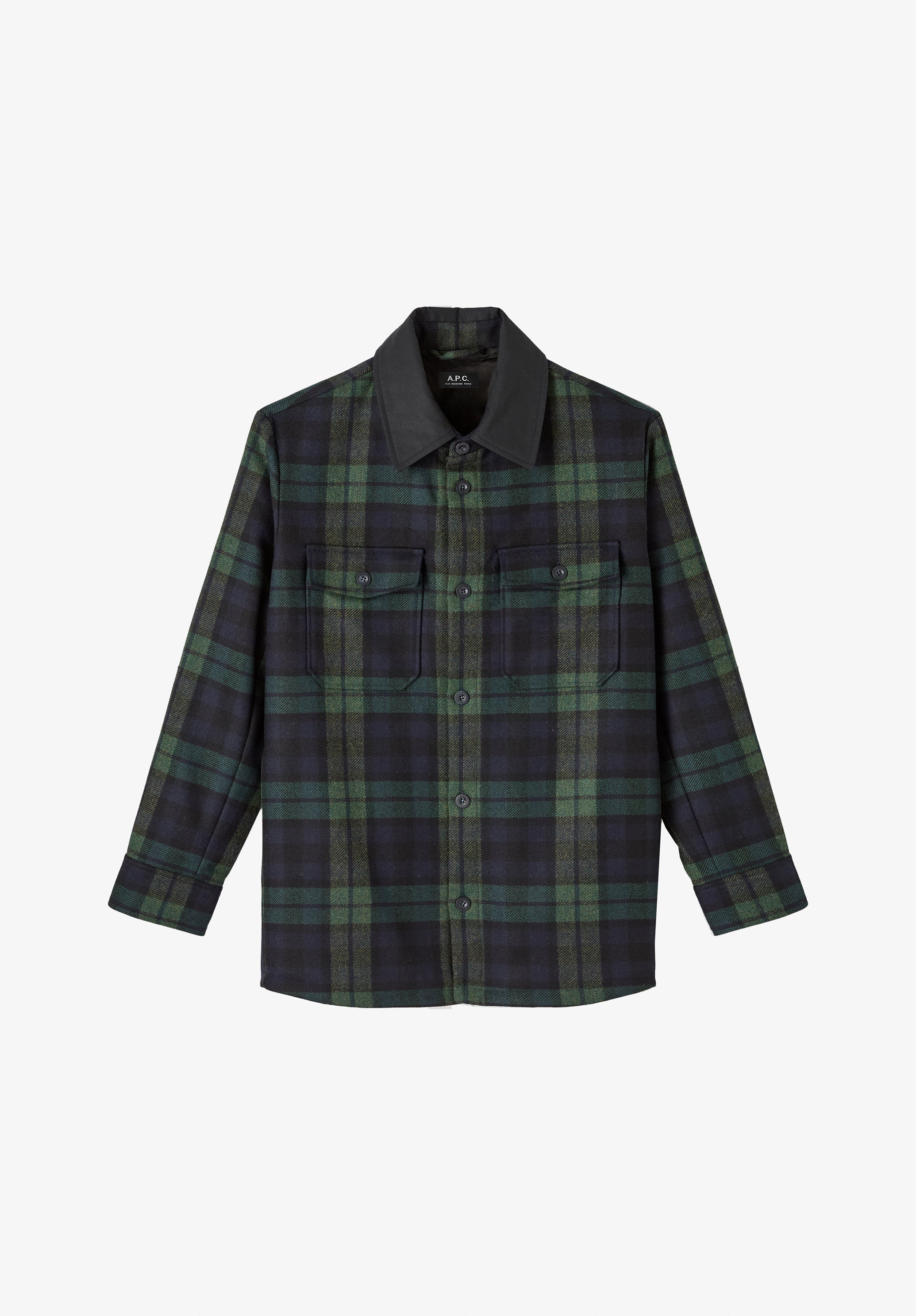 Marineblaue karierte Hemdjacke