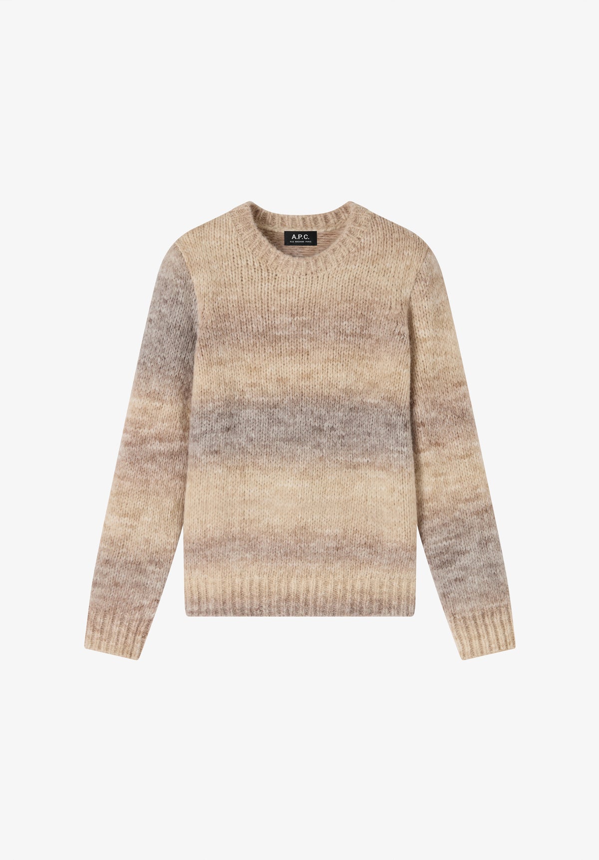Beige sweater with blurred stripes - 0