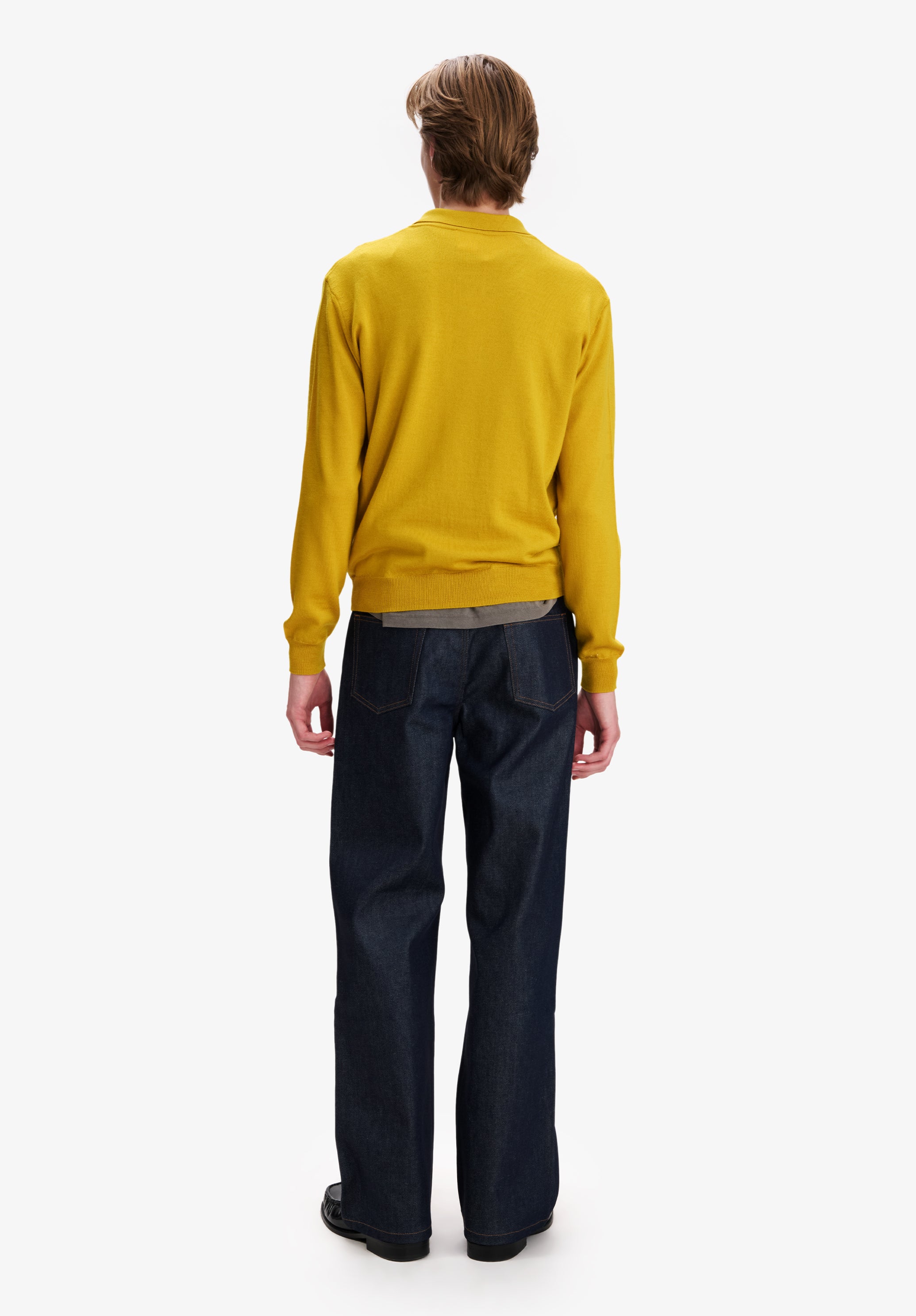 Yellow merino wool polo - 2
