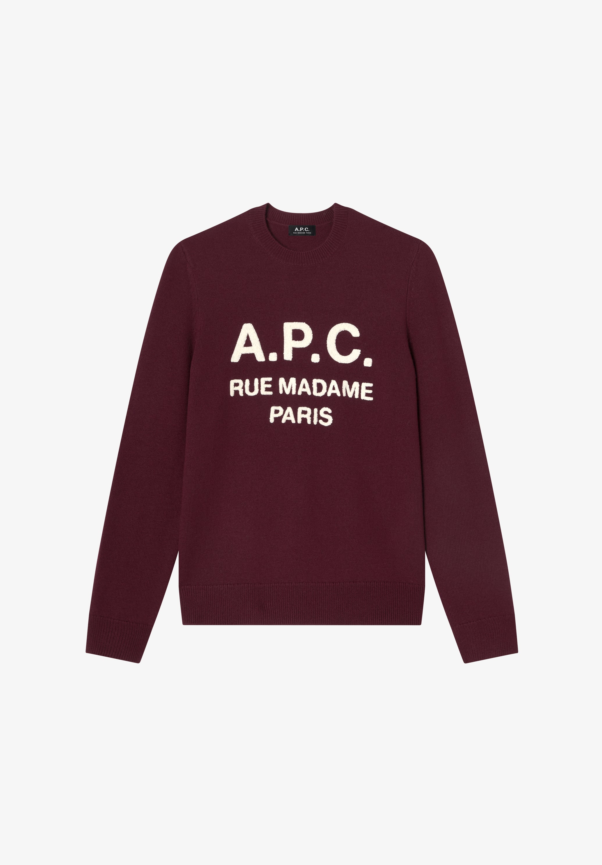 Burgundy sweater with A.P.C. logo - 0