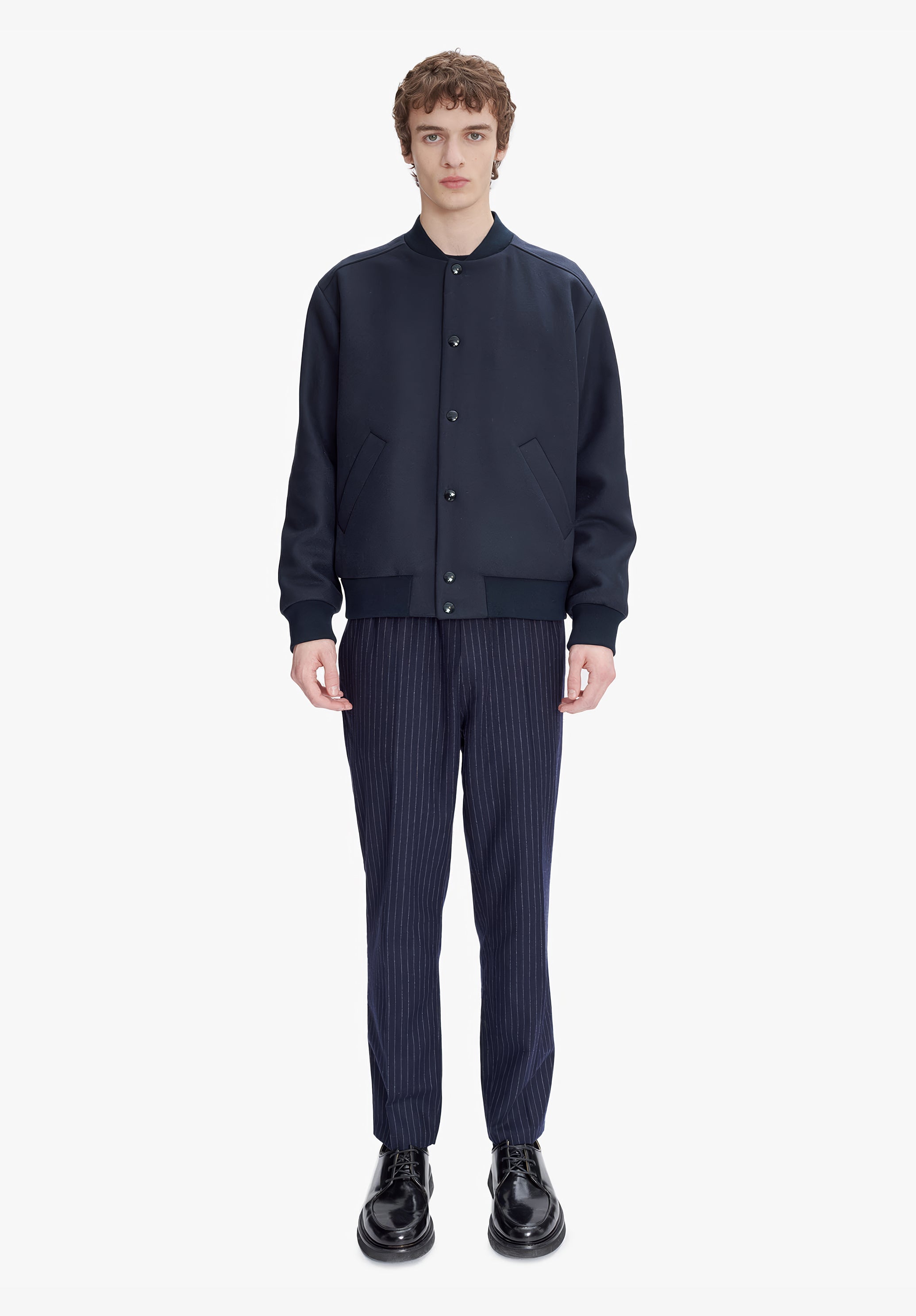 【関税込み】A.P.C. ネイビー Micky ボンバージャケット A.P.C. Micky ボンバージャケット | ブルー | FARFETCH JP
