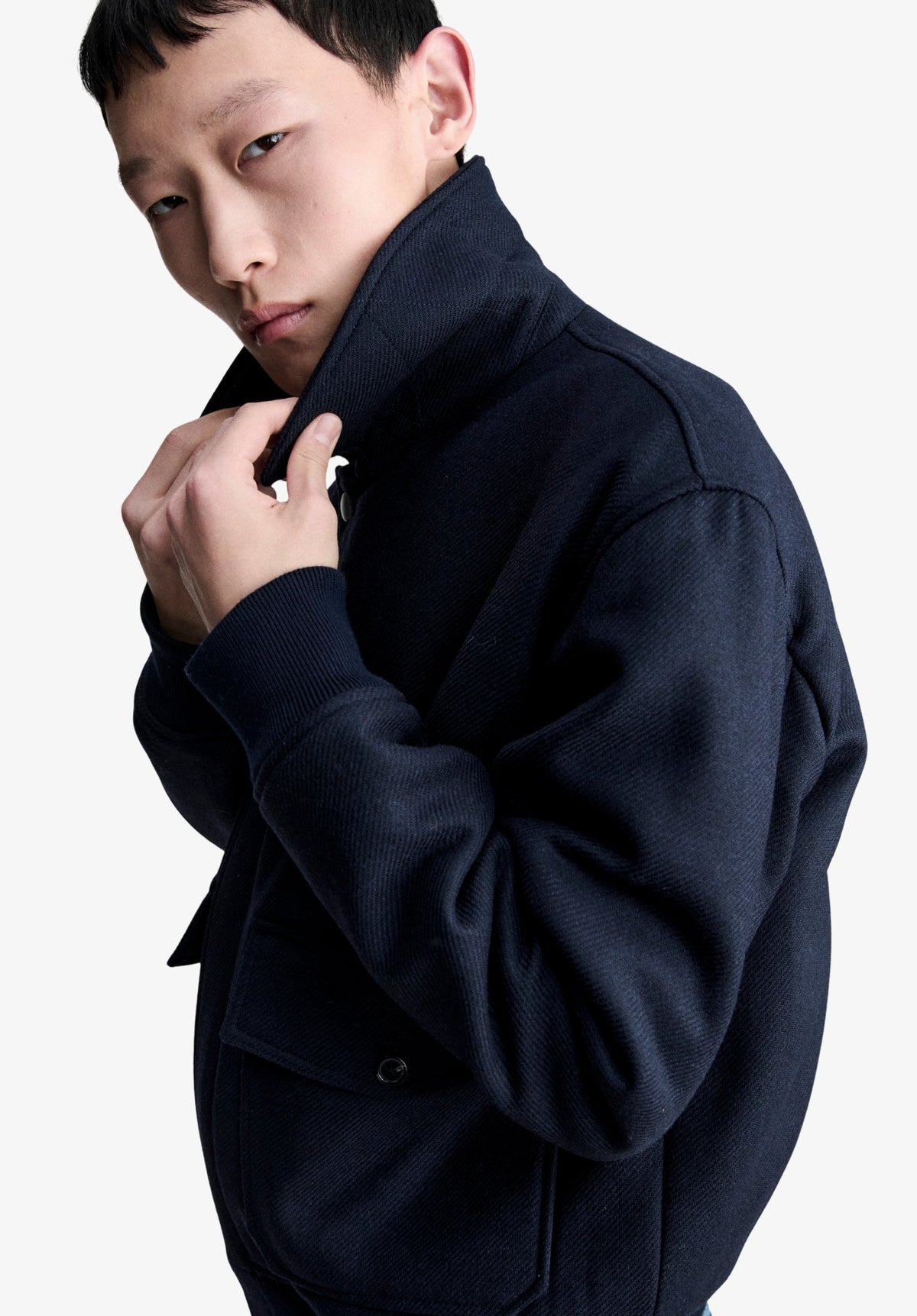 Navy blue wool jacket