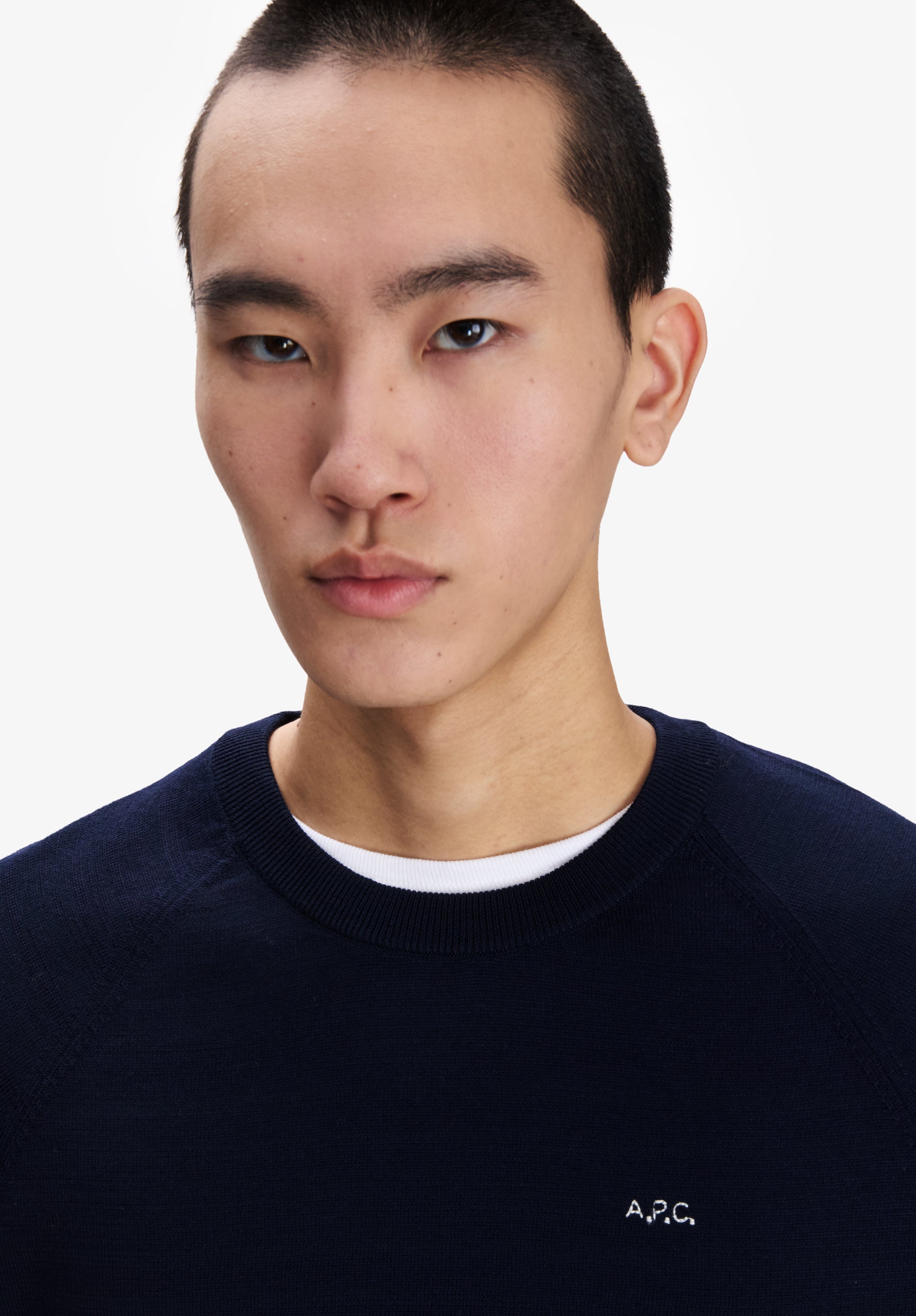 Navy blue raglan-sleeve sweater - 3